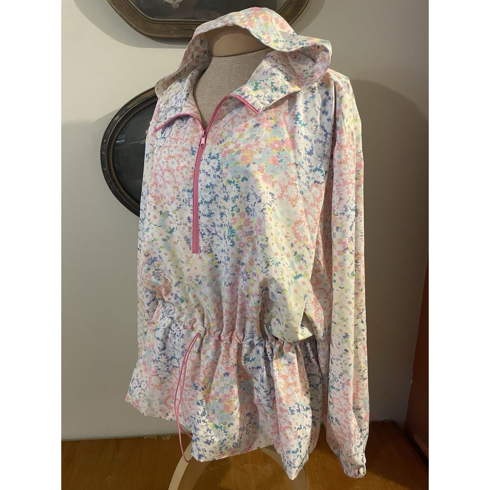 Fabletics sz XL women's Daisy pastel print jacket workout walking Running